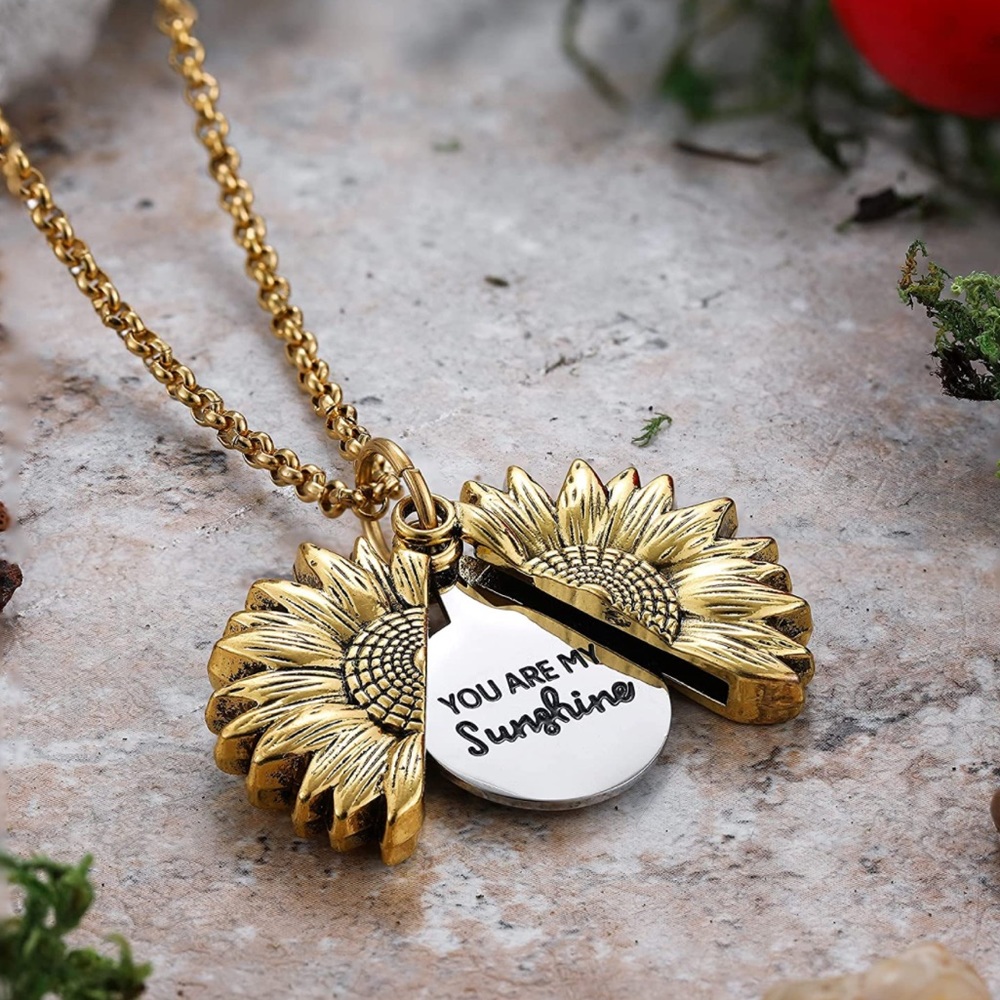 You Are My Sunshine Sunflower Locket